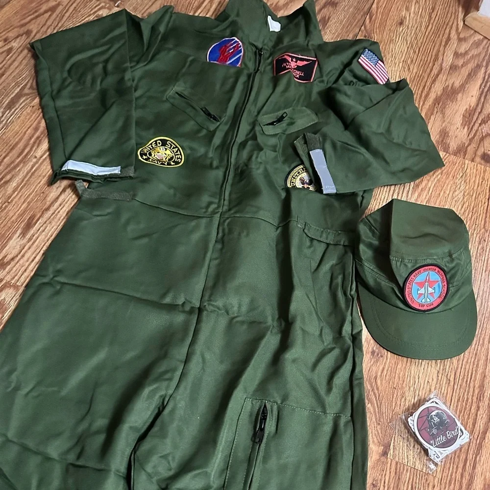 🆕 Kids Fighter Pilot Costume, Military Flight Suit for Boys and Girls Size XXL
